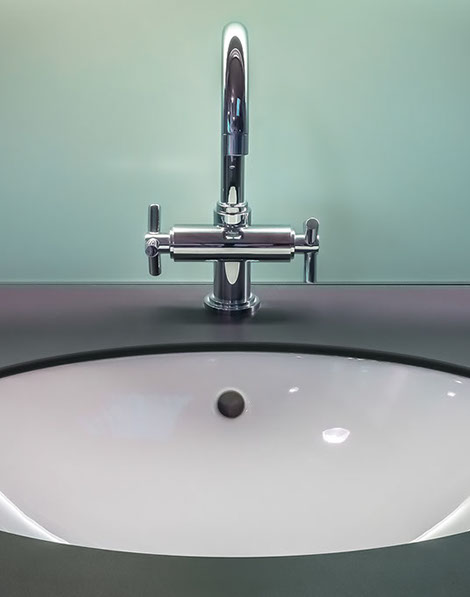 Newly installed bathroom sink